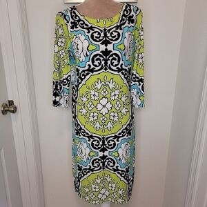 London Style, Size 8, Brightly Printed Floral Dress, EUC